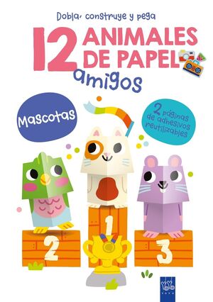 12 ANIMALES DE PAPEL. MASCOTAS