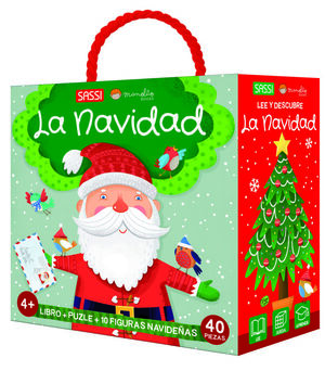 LIBRO + PUZLE + 10 FIGURAS NAVIDEÑAS . LA NAVIDAD