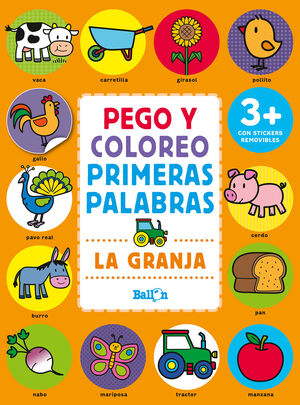 LA GRANJA. PEGO Y COLOREO PRIMERAS PALABRAS